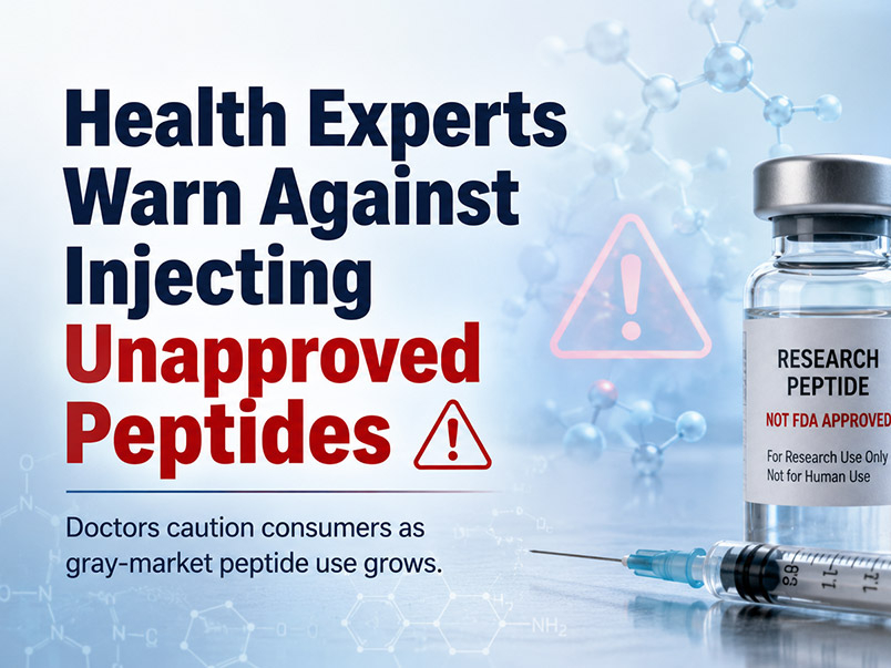 Image of unapproved peptide bottles